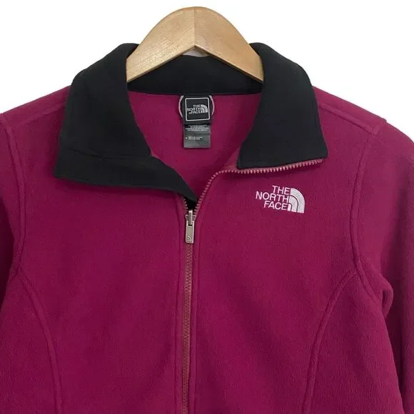 The North Face Womens Size Medium Full Zip Fleece Jacket Pockets Purple - Picture 3 of 9